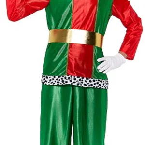 Costume di Paggio Reale Verde e Rosso per Uomo