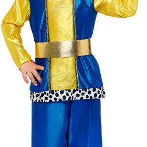 Costume di Paggetto Reale Blu e Giallo per Bambino