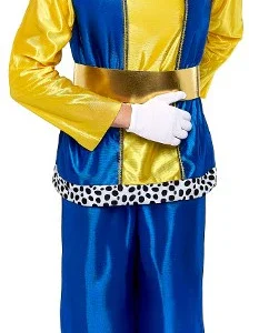 Costume di Paggio Reale Blu e Giallo per Uomo