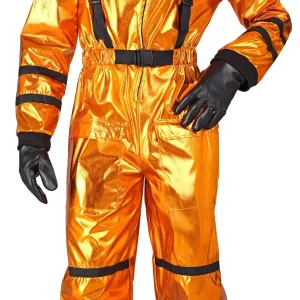 Costume da Astronauta Arancione con Casco per Donna
