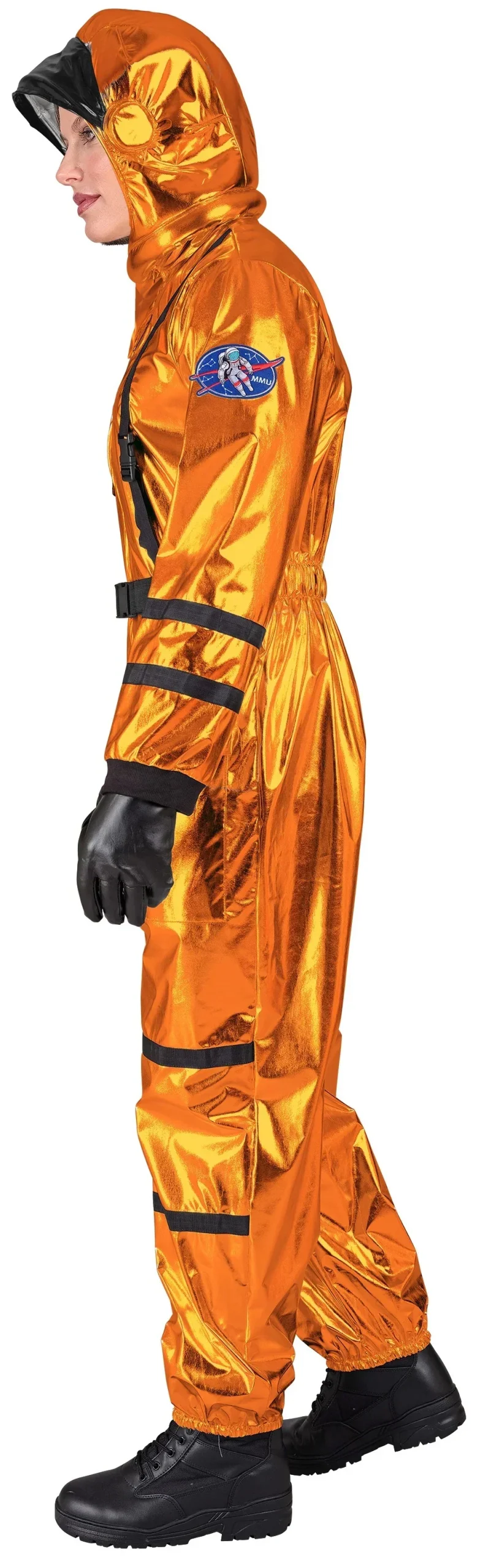 Costume da Astronauta Arancione con Casco per Donna - immagine 5