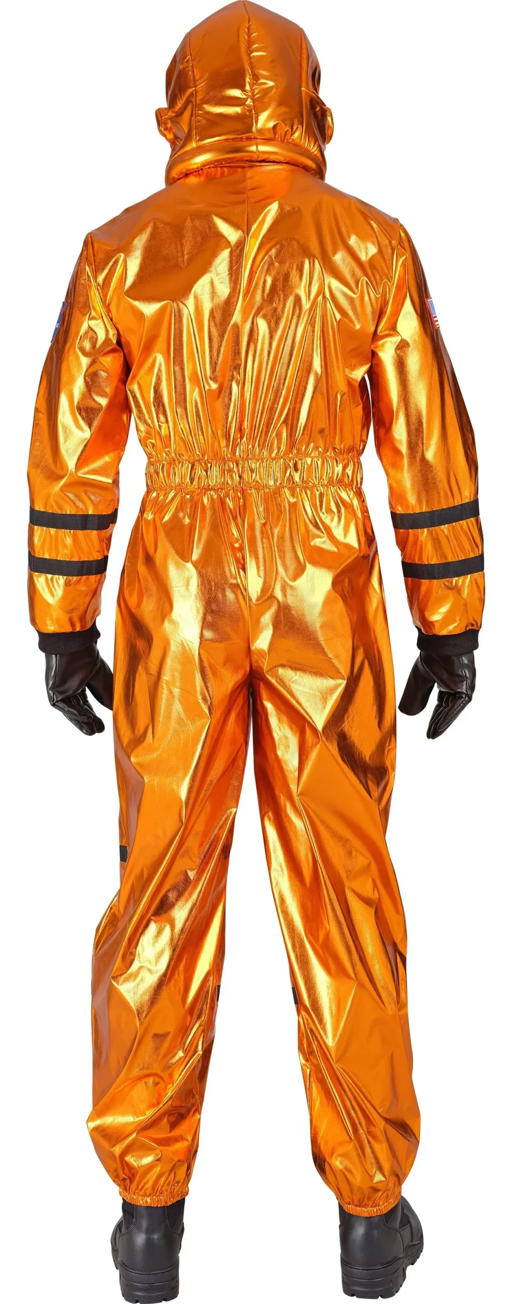 Costume da Astronauta Arancione con Casco per Uomo - immagine 4