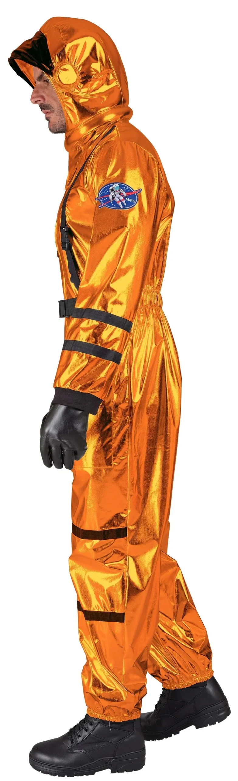 Costume da Astronauta Arancione con Casco per Uomo - immagine 6