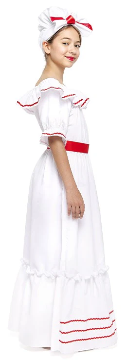 Costume da Cubana Tradizionale Bianco per Bambina - immagine 4