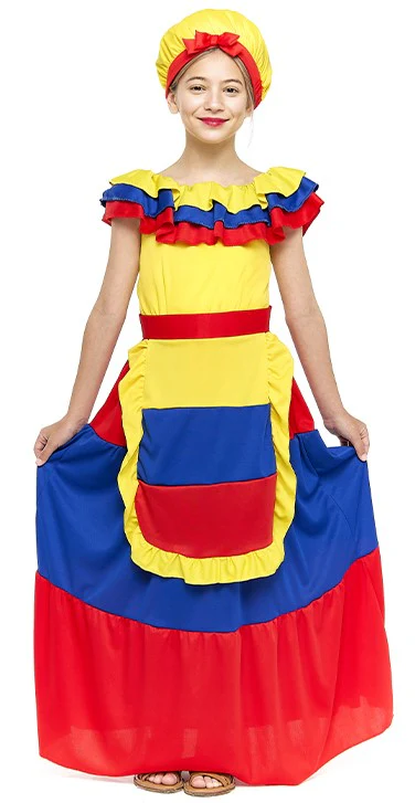 Costume da Palenquera Colombiana per Bambina