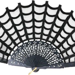 Ventaglio Gotico Nero con Ragnatela