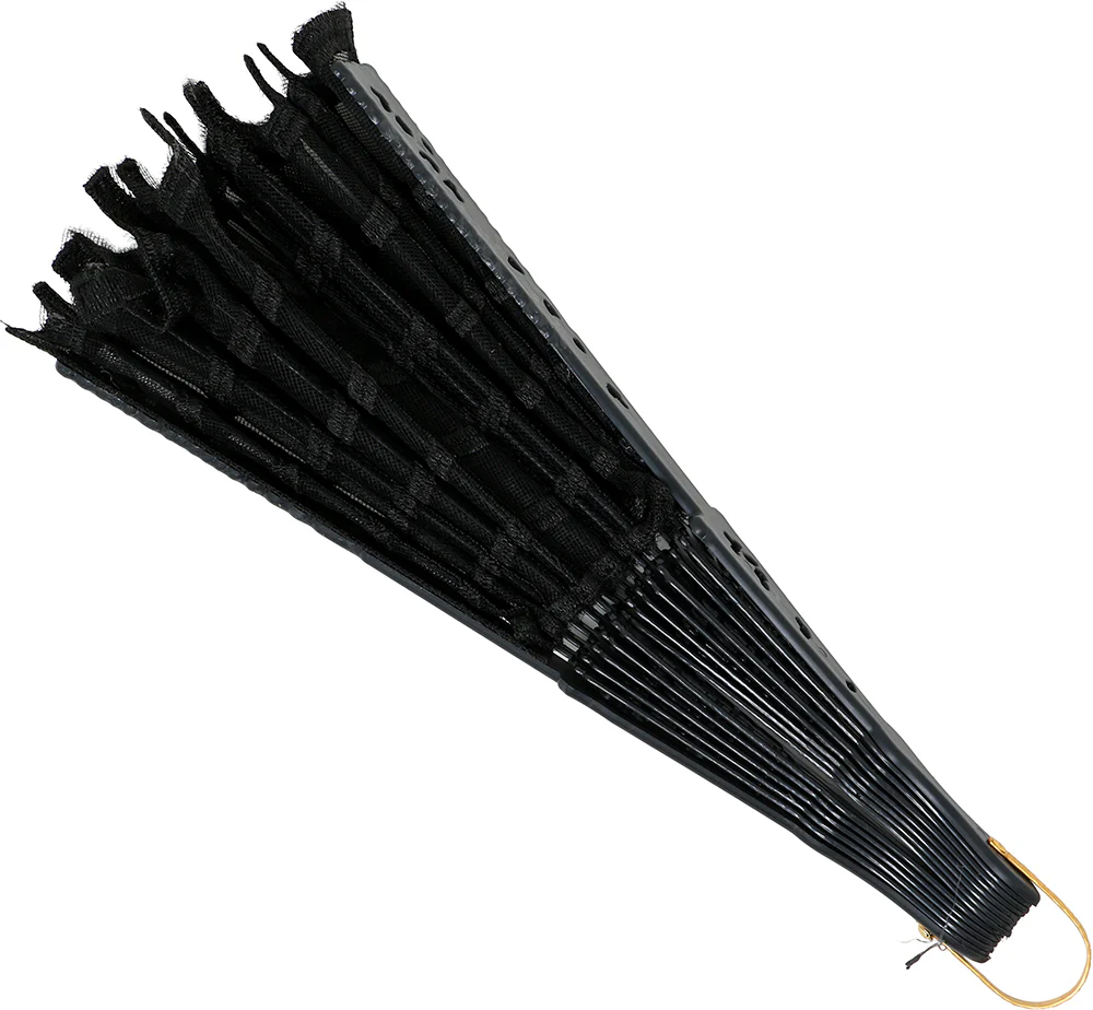 Ventaglio Gotico Nero con Ragnatela - immagine 5