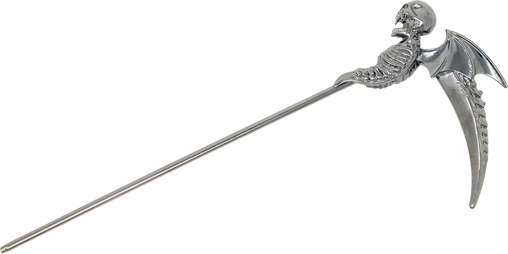 Spilla metallica della falce satanica per capelli - immagine 2