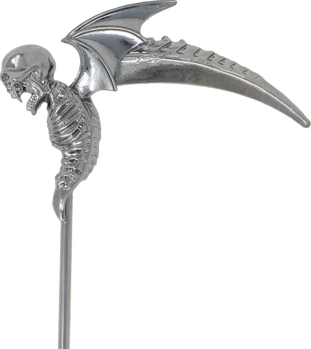 Spilla metallica della falce satanica per capelli - immagine 4