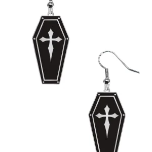 Orecchini metallici a forma di bara nera