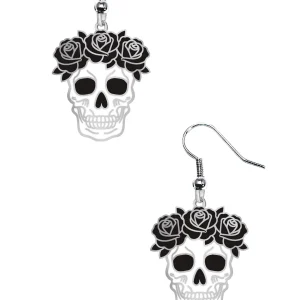 Orecchini metallici a forma di teschio Catrina