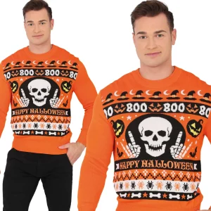 Maglione di Halloween Arancione per Uomo