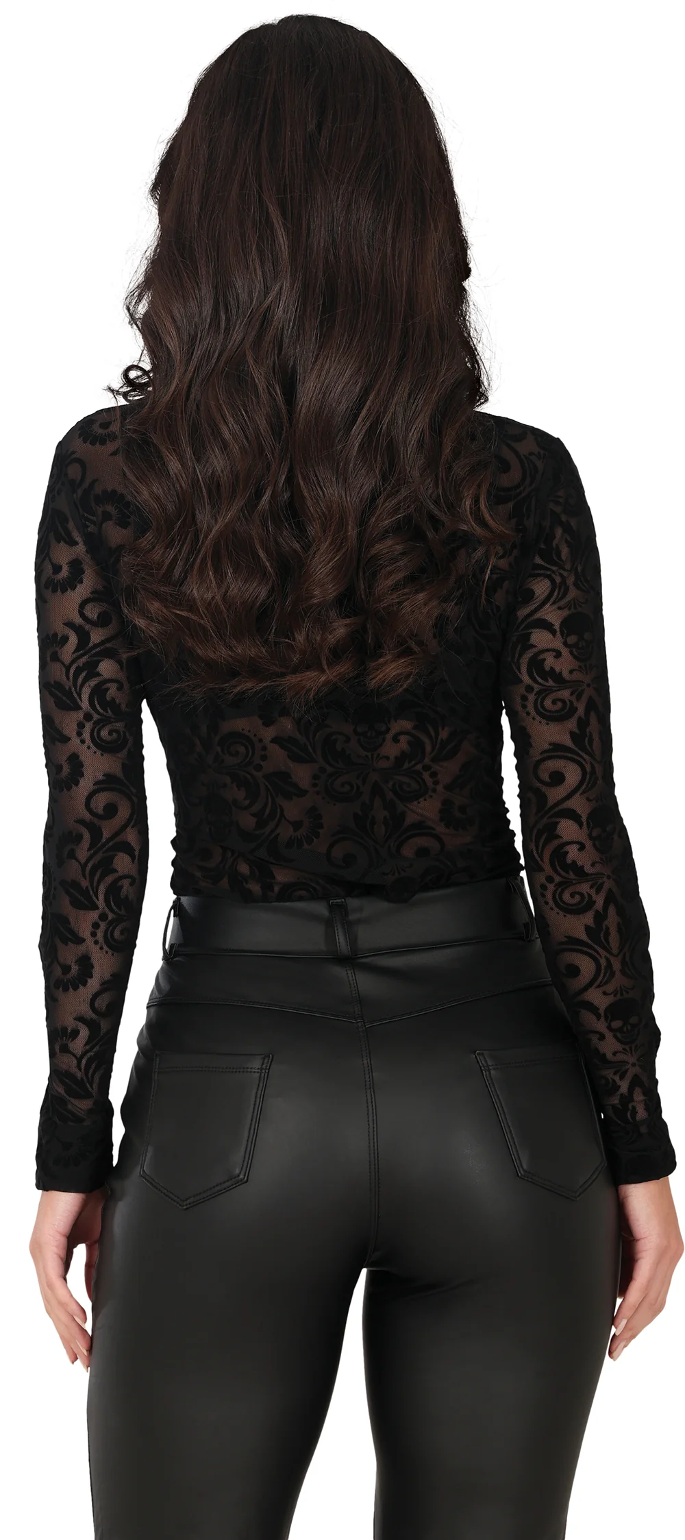 Body Calado Nero con Teschi per Donna - immagine 3