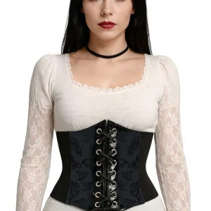 Corsetto Nero Elastico con Velcro per Donna