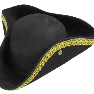 Cappello Tricornio Elegante d'Epoca in Colore Nero