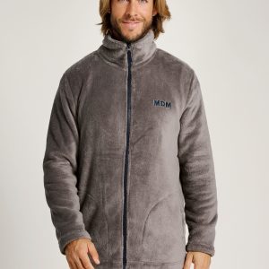 Vestaglia da uomo con cerniera e dettagli ricamati | MUYDEMI