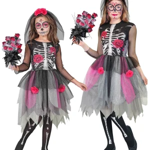 Costume da Catrina con Rose per Bambina