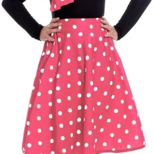 Gonna Anni 50 Rosa con Pois Bianchi Bambina