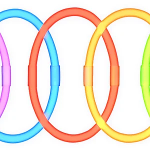 Pack di 50 Braccialetti Luminosi al Neon in Diversi Colori