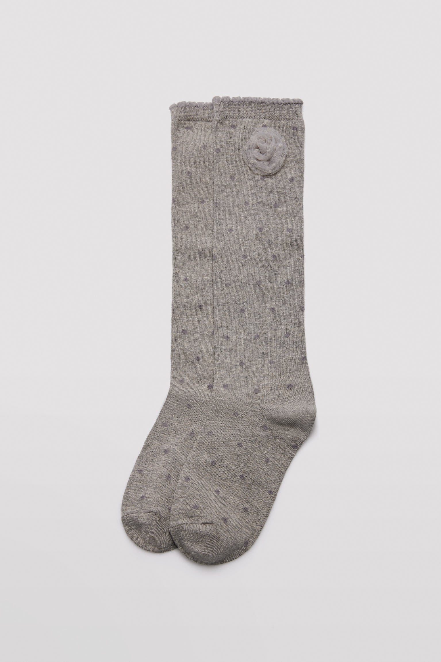 Confezione da 3 calzini lunghi da bambina con dettaglio fiore puntinato - immagine 8