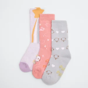 Confezione da 3 calzini termici antiscivolo per bambini Meow