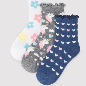 Confezione da 3 calzini corti con polsino stampato