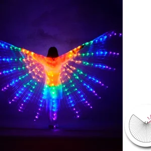 Mantello con Ali e Luci Multicolore