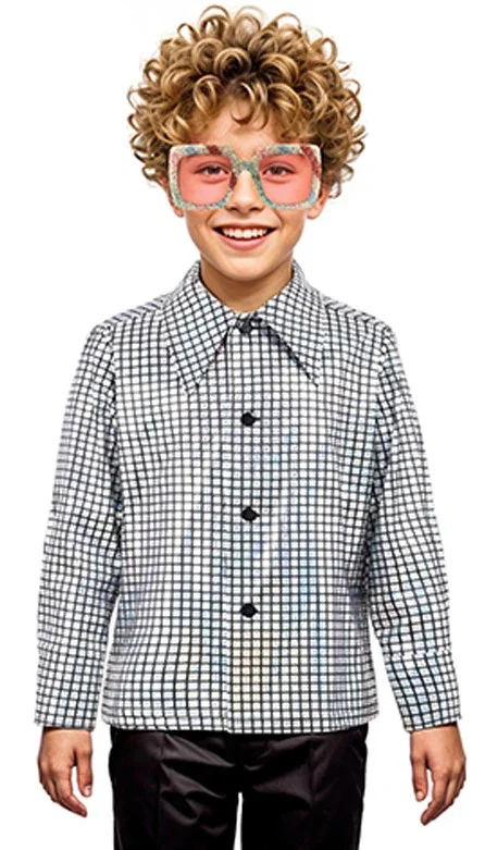 Camicia Disco Argento con Brillantini per Bambino - immagine 2