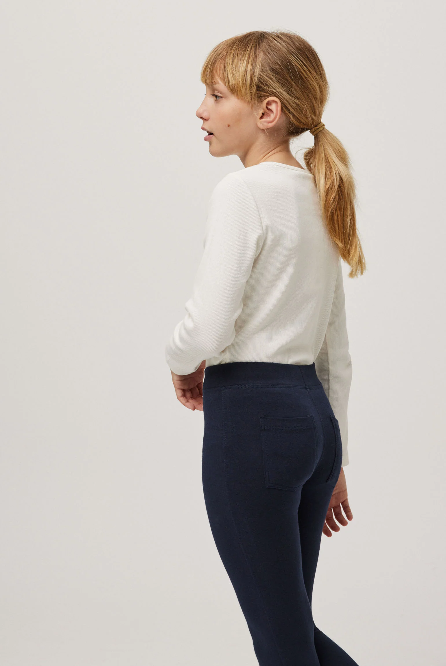 Leggings basic da ragazza blu scuro - immagine 3