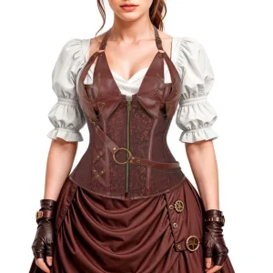 Corsetto Steampunk Marrone per Donna