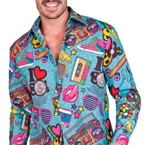 Camicia con Stampa Anni 80 per Uomo