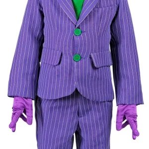 Costume di Joker Viola a Righe per Bambino