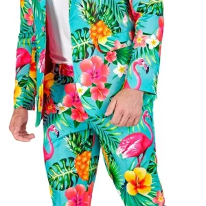 Costume con stampa hawaiana tropicale per uomo