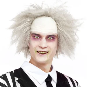 Parrucca di Beetlejuice con Calvizie e Capelli Grigi