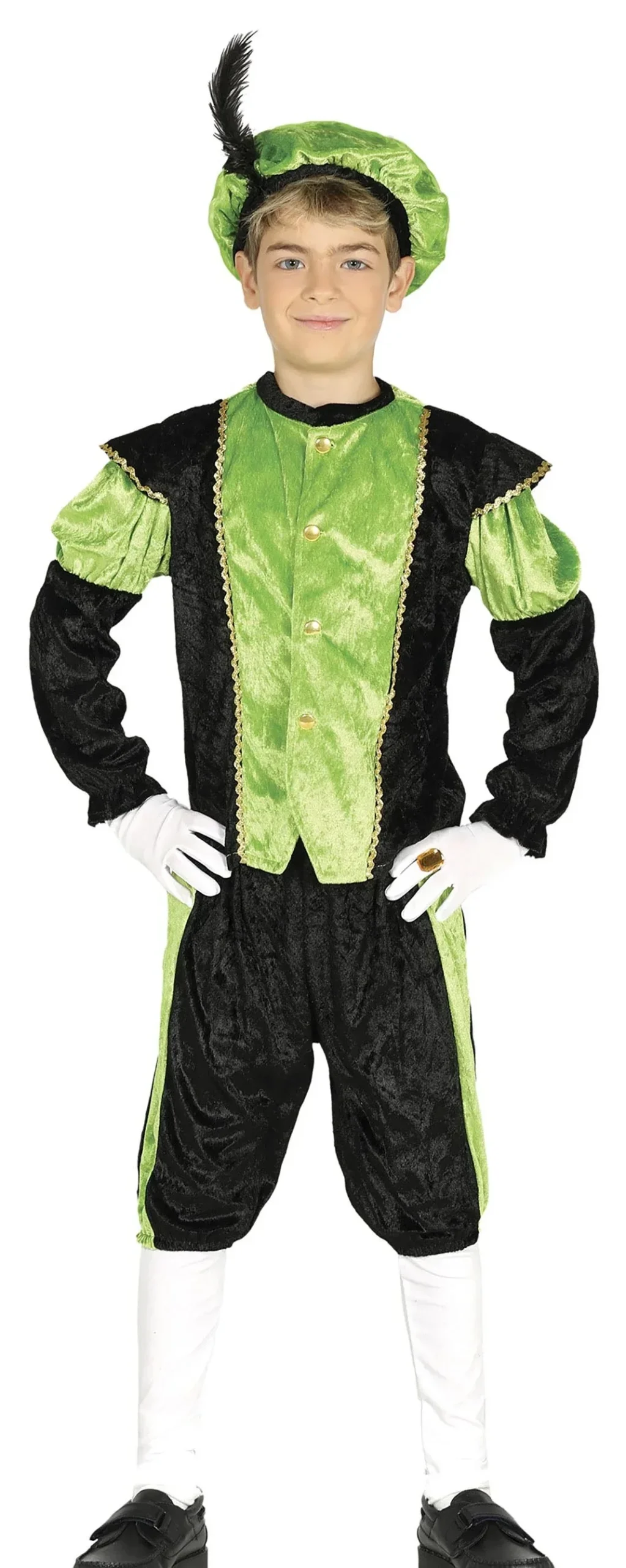 Costume di Paggetto dei Re Magi Verde Bambino - immagine 2