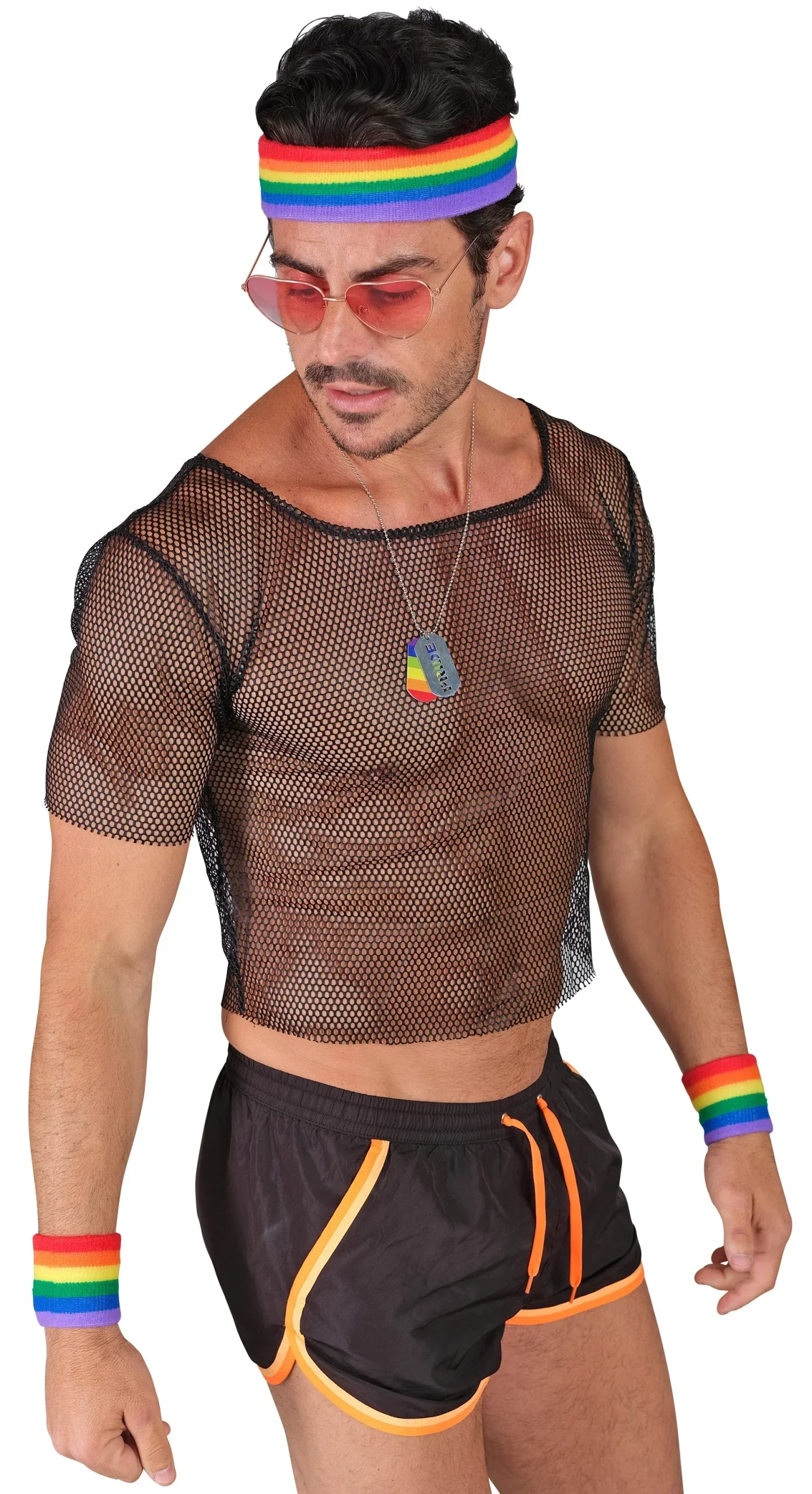 Fascia e Polsini Arcobaleno Stile Anni 80 - immagine 5