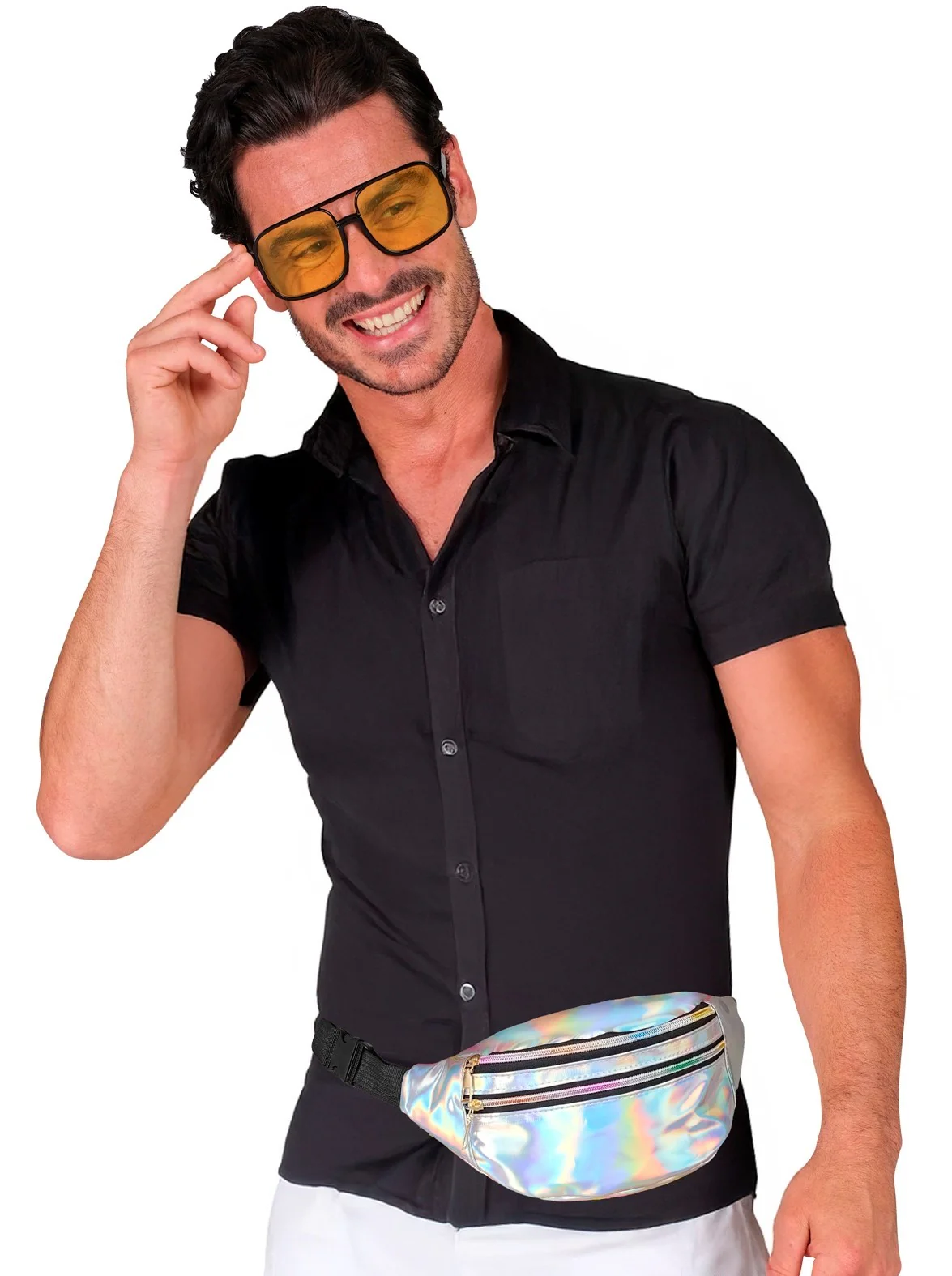 Marsupio Olografico Anni 80 Argento - immagine 7