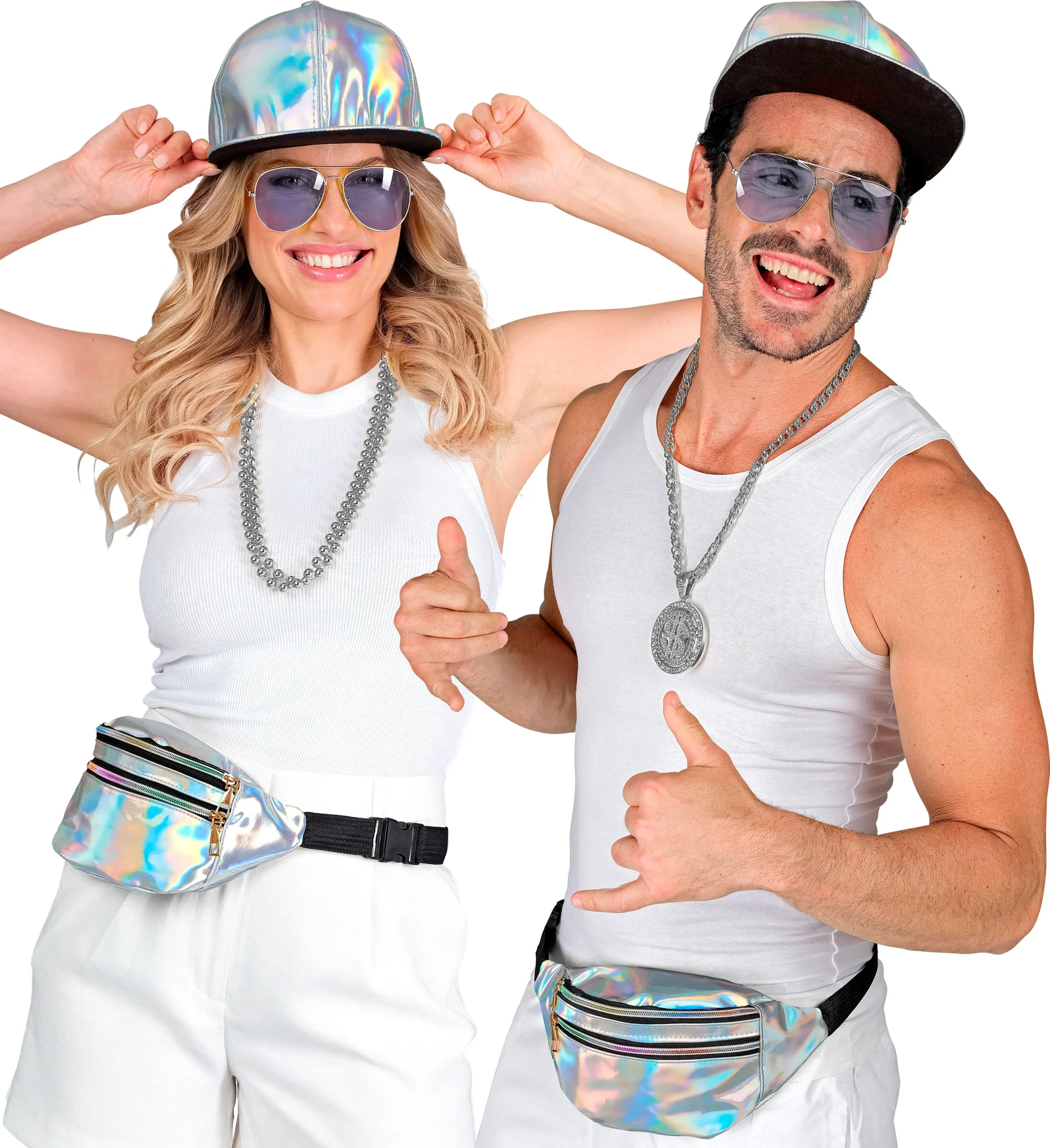 Marsupio Olografico Anni 80 Argento - immagine 4