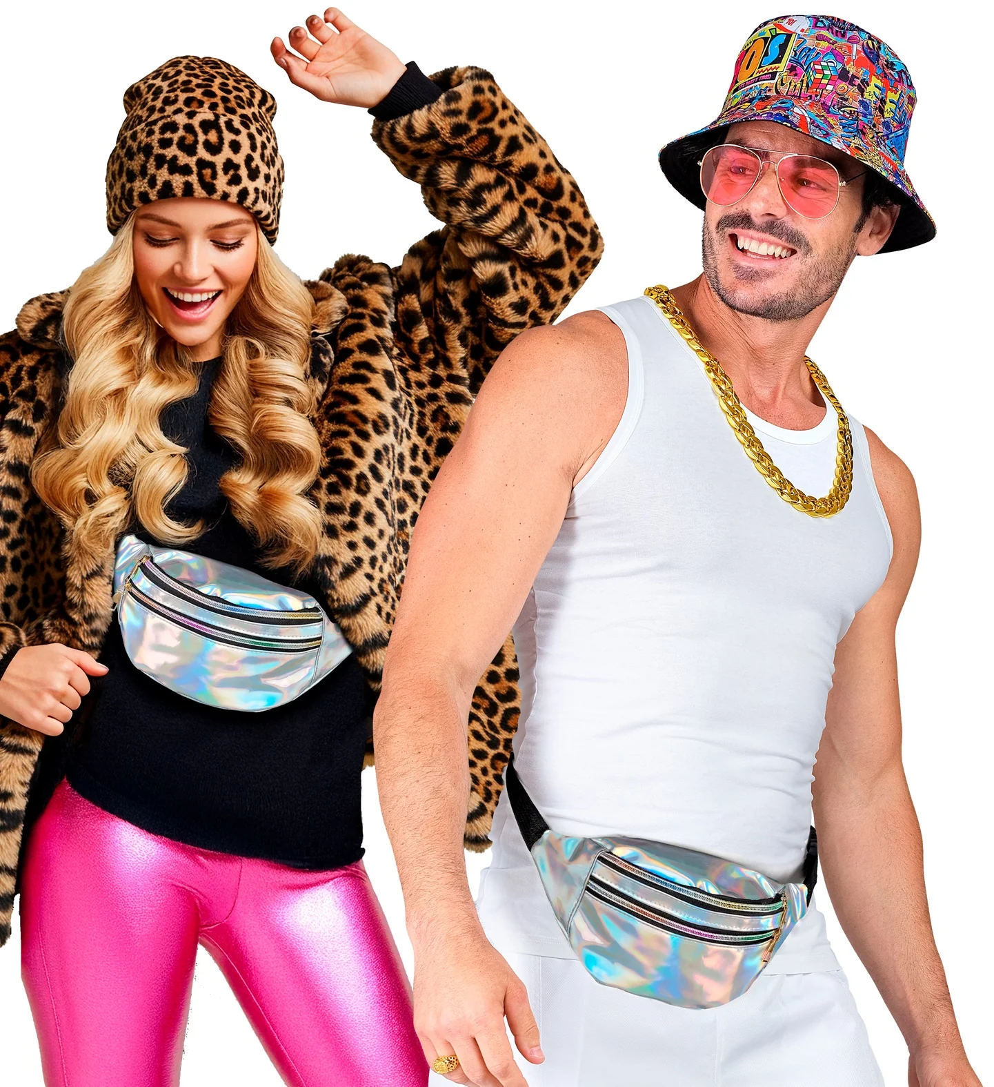 Marsupio Olografico Anni 80 Argento - immagine 6