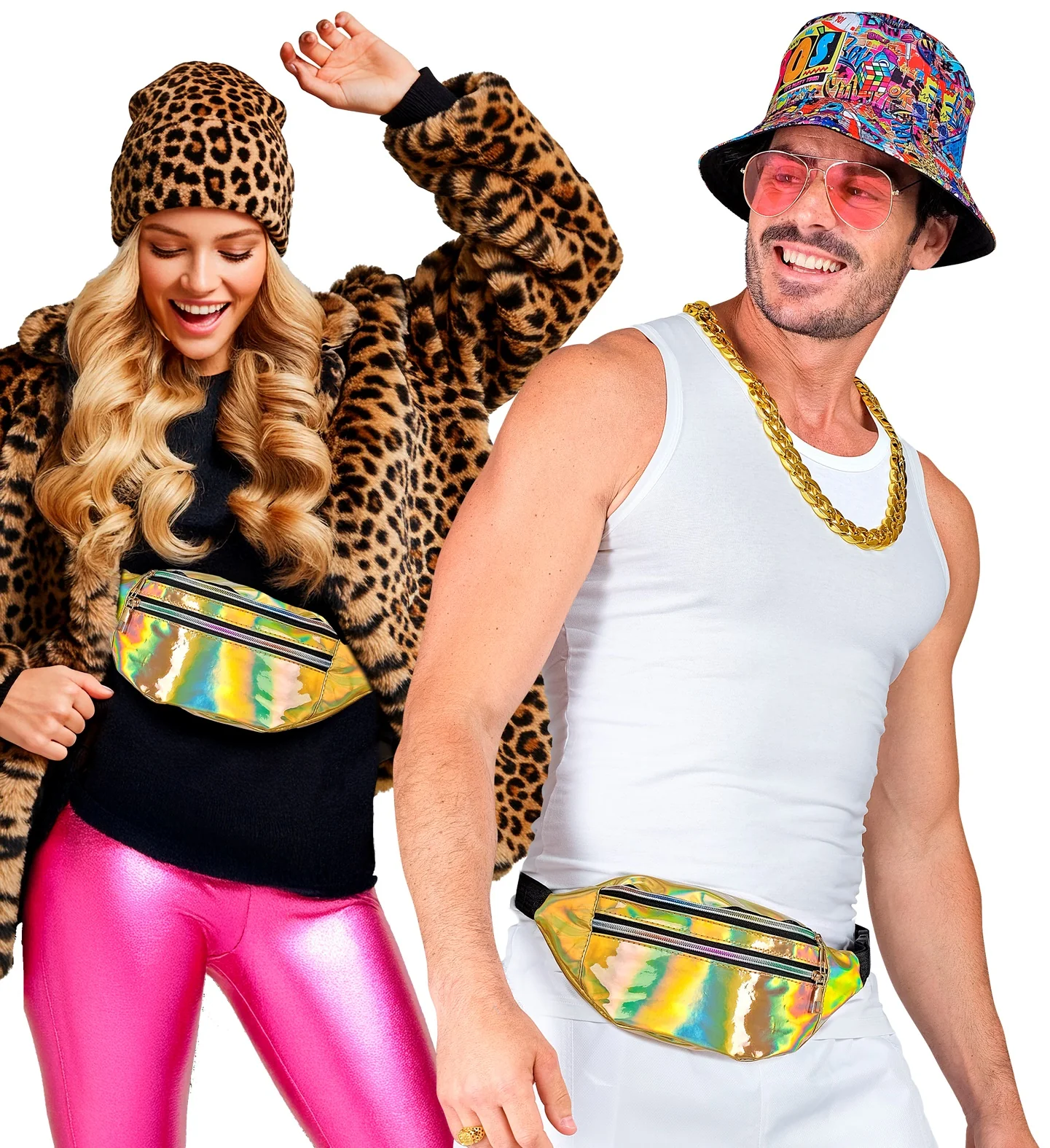 Marsupio Olografico Anni 80 Dorata - immagine 6