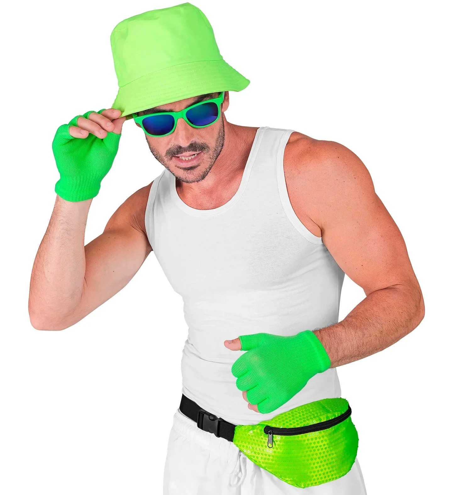 Marsupio verde di paillettes anni '80 - immagine 3