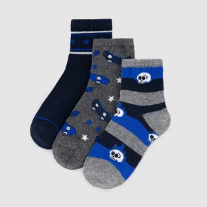 Confezione da 3 calzini corti stampati per bambini