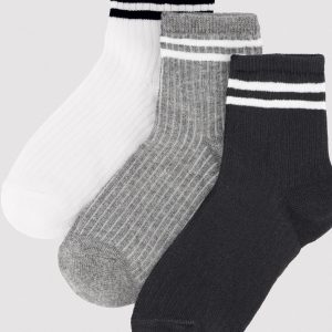 Confezione da 3 calzini corti per bambini con dettaglio a righe