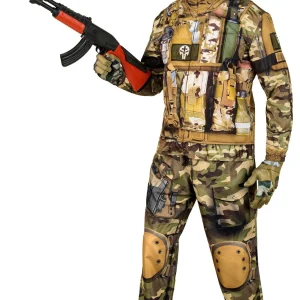 Costume da Soldato con Camouflage Militare per Uomo