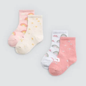 Confezione da 4 calzini per neonati stampati Rainbowland