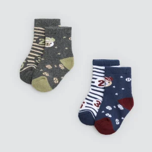 Confezione da 4 calzini termici stampati per neonati