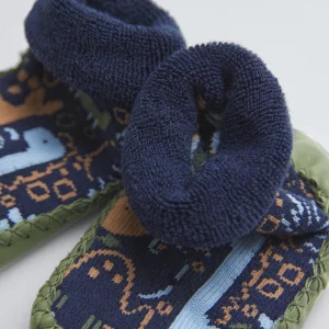 Calzino termico per neonati con suola antiscivolo Dino