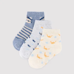 Confezione da 3 calzini corti per neonati con stampa di orsetto pirata