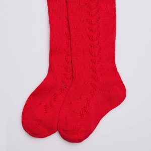 Collant rosso traforato