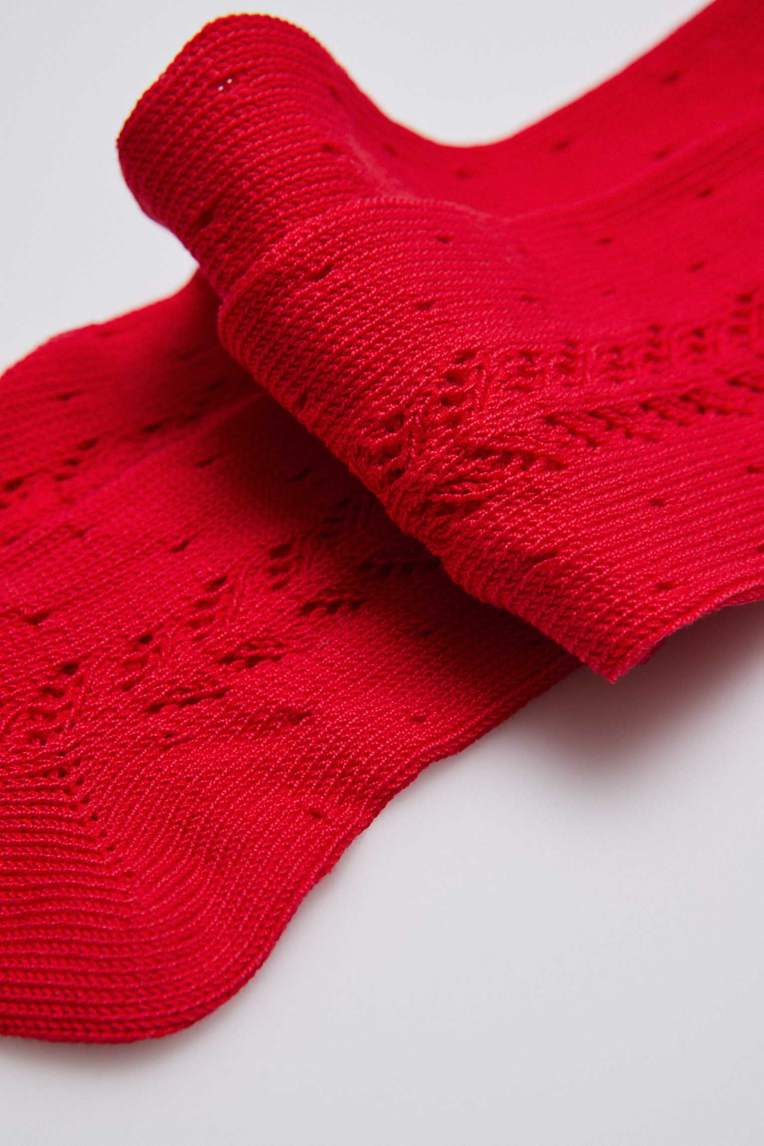 Collant rosso traforato - immagine 3